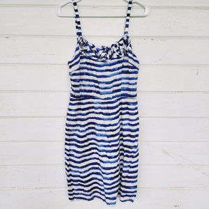 Ann Taylor LOFT Blue White Stripe Dress Size 8